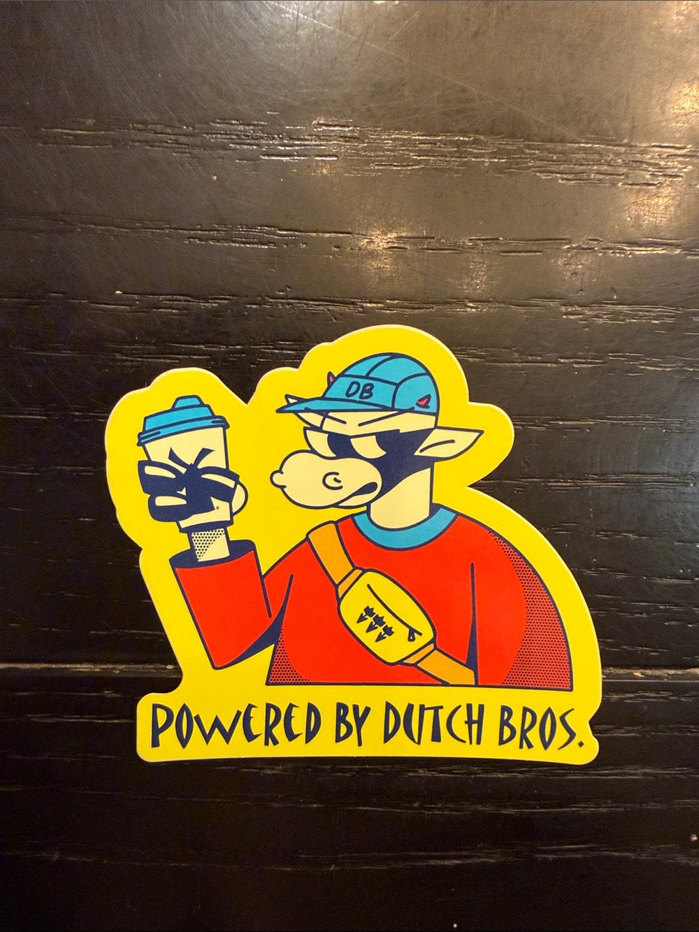 Dutch Bros Yellow, Red & Blue Character Sticker